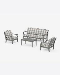 Savannah 4-Piece Deep Seating Set with Sofa Buffalo Plaid