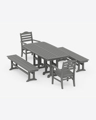 Savannah 5-Piece Dining Set with Benches