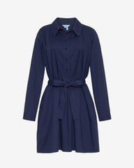 Ellie Pleated Shirtdress in Cotton Dobby