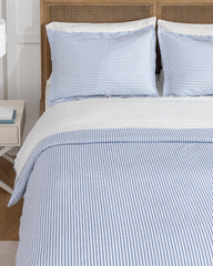 Amy Stripe Cotton Percale Duvet Set