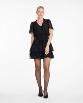 Alana Tiered Mini Dress in Velvet Burnout
