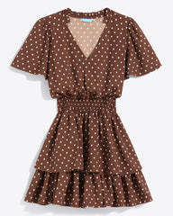 Alana Tiered Dress in Matte Satin