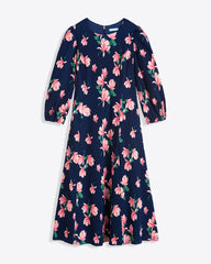 Matilda Crewneck Midi Dress in Magnolia Buds