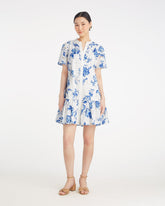 Molly Mini Dress in Magnolia Toile