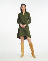 Layla Shirtdress in Olive Embroidered Floral