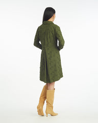 Layla Shirtdress in Olive Embroidered Floral