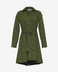 Layla Shirtdress in Olive Embroidered Floral