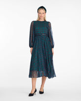 Maybelle Belted Midi Dress in Evergreen Tartan