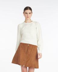 Scalloped Crewneck Sweater