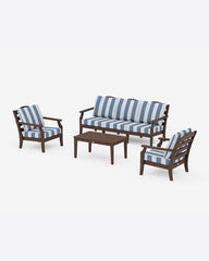 Savannah 4-Piece Deep Seating Set with Sofa in Cabana Stripe