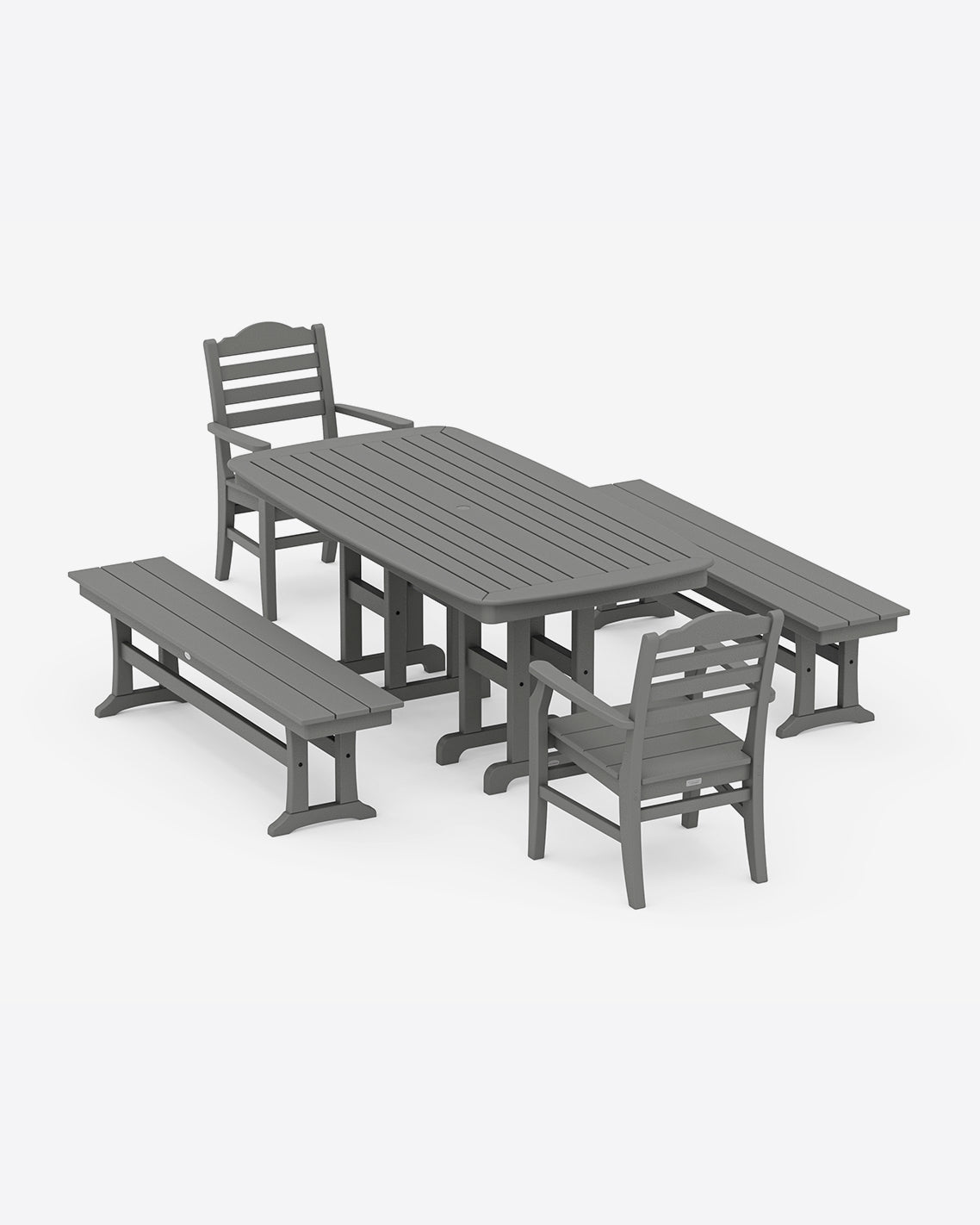 Savannah 5-Piece Dining Set with Benches