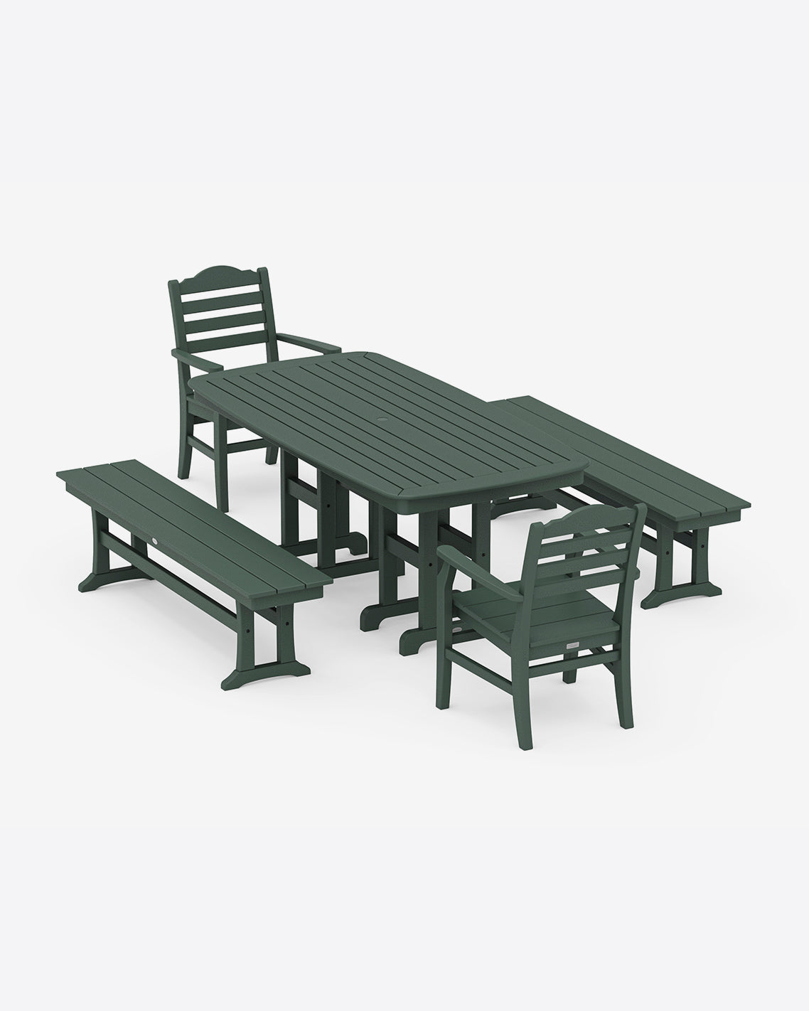 Savannah 5-Piece Dining Set with Benches