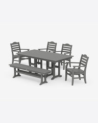 Savannah 6-Piece Farmhouse Dining Set with Bench
