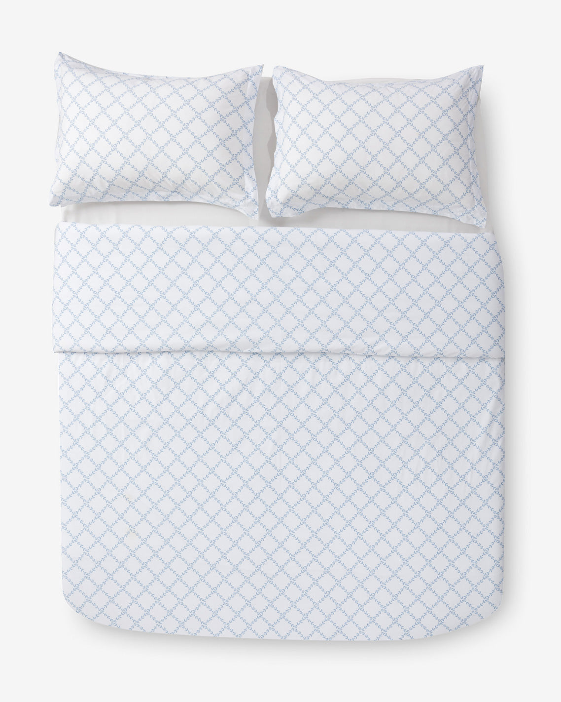 Amy Lattice Cotton Percale Duvet Set
