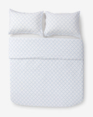 Amy Lattice Cotton Percale Duvet Set