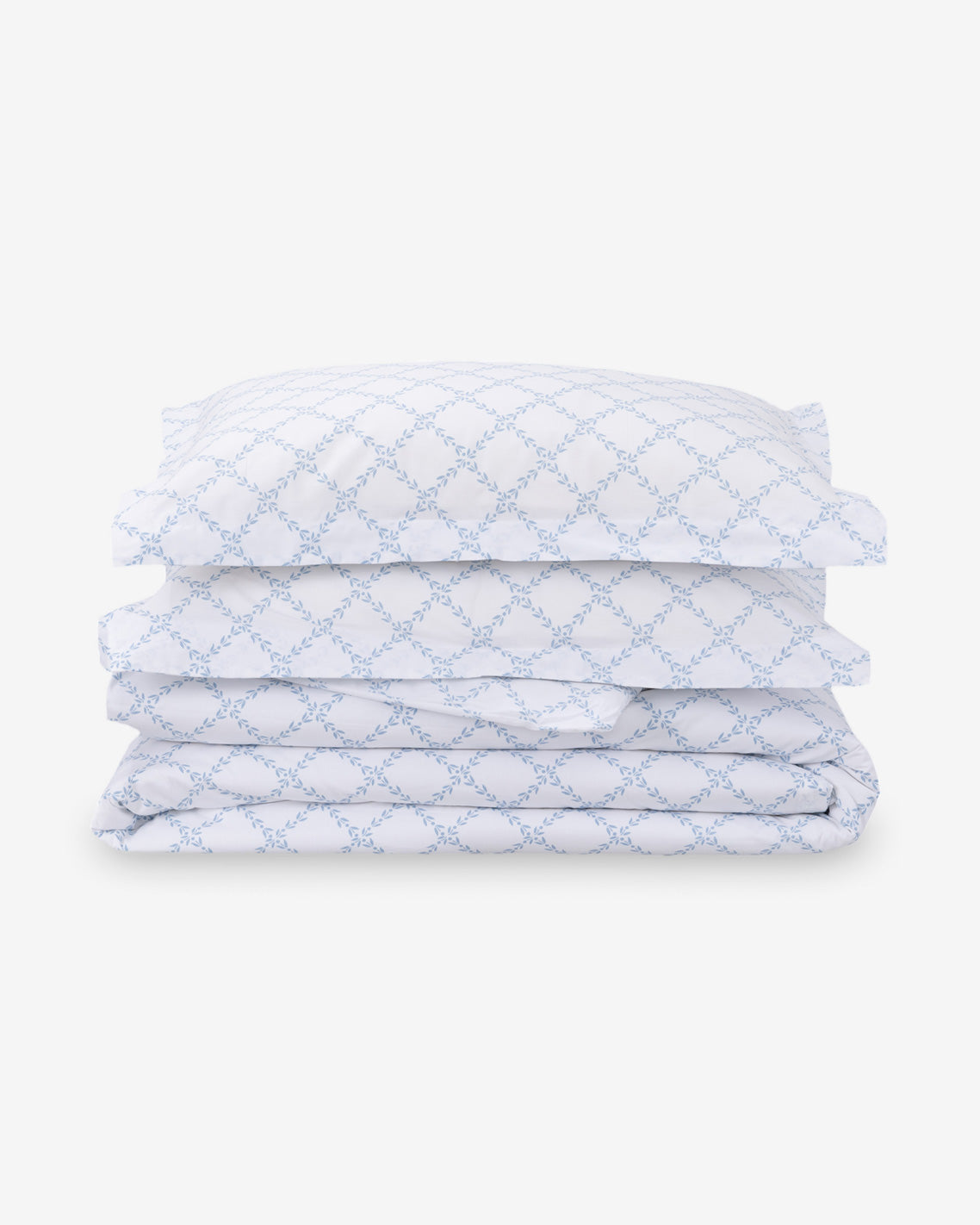 Amy Lattice Cotton Percale Duvet Set