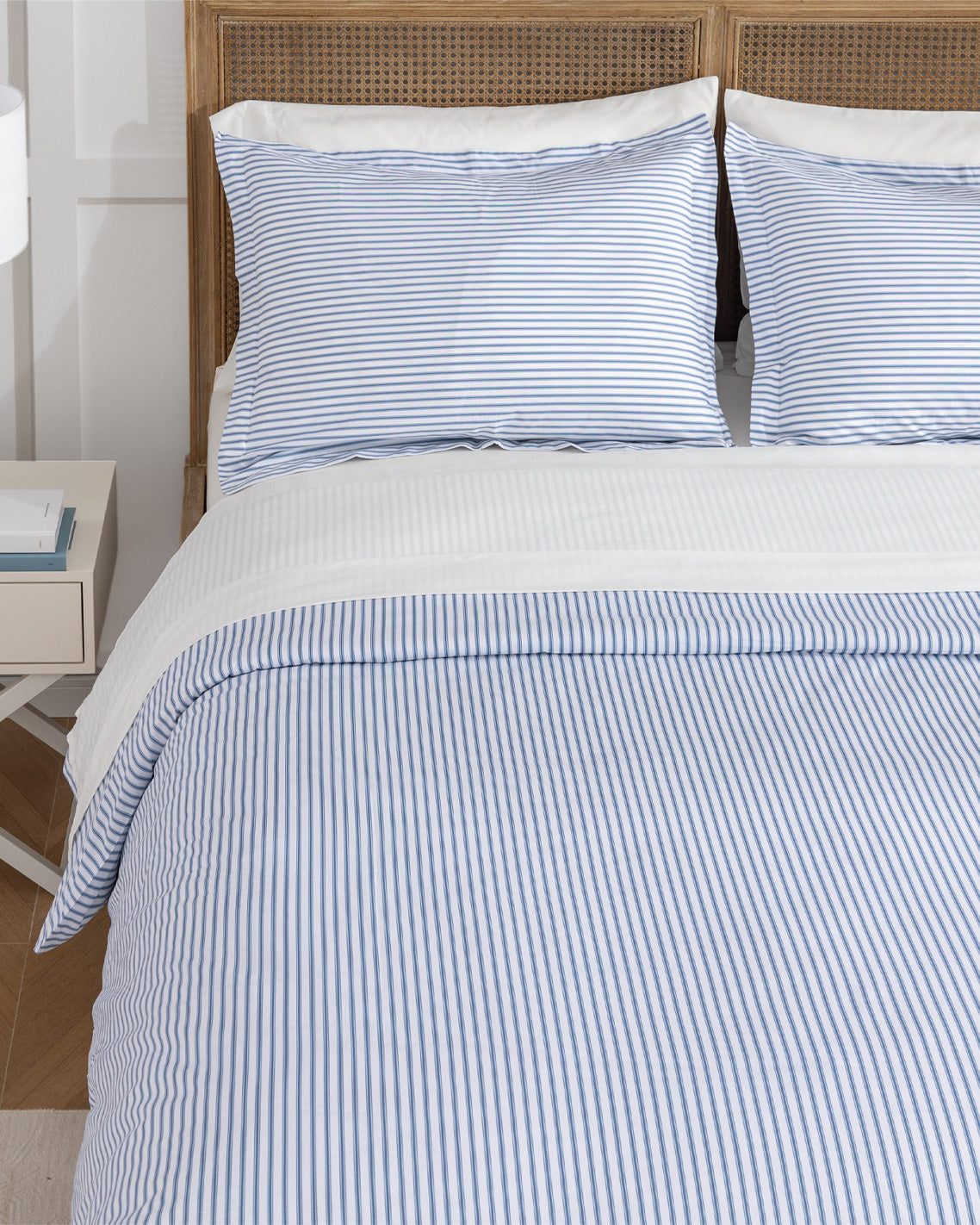 Amy Stripe Cotton Percale Duvet Set