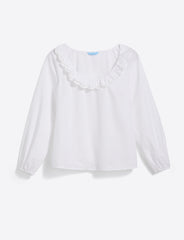Reyna Long-Sleeve Top in Textured Shirting Stripe