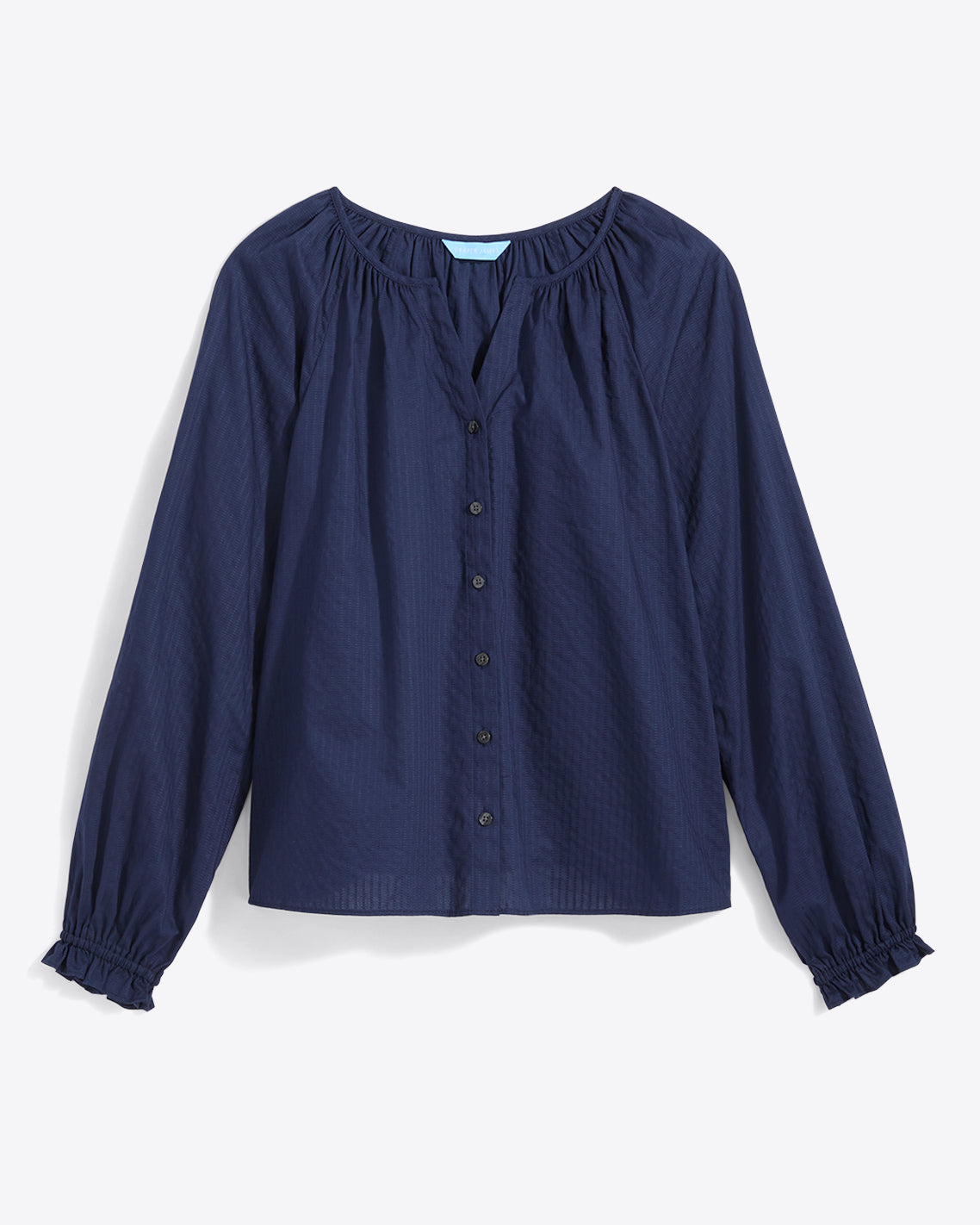 Alexandra Top in Navy Dobby Stripe