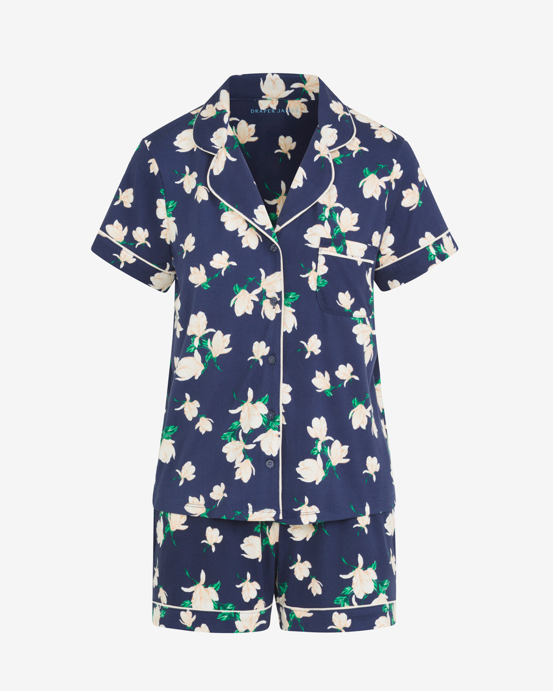 Sara Pajama Set in Navy Magnolia