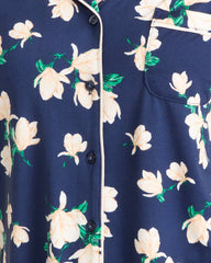 Sara Pajama Set in Navy Magnolia