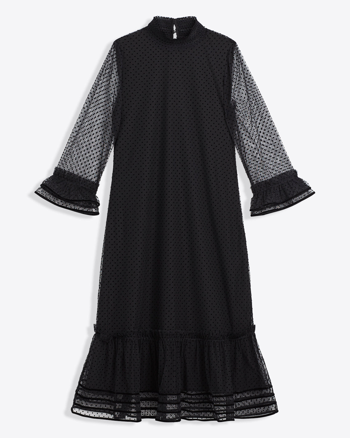 Long Sleeve Shift Dress in Tulle