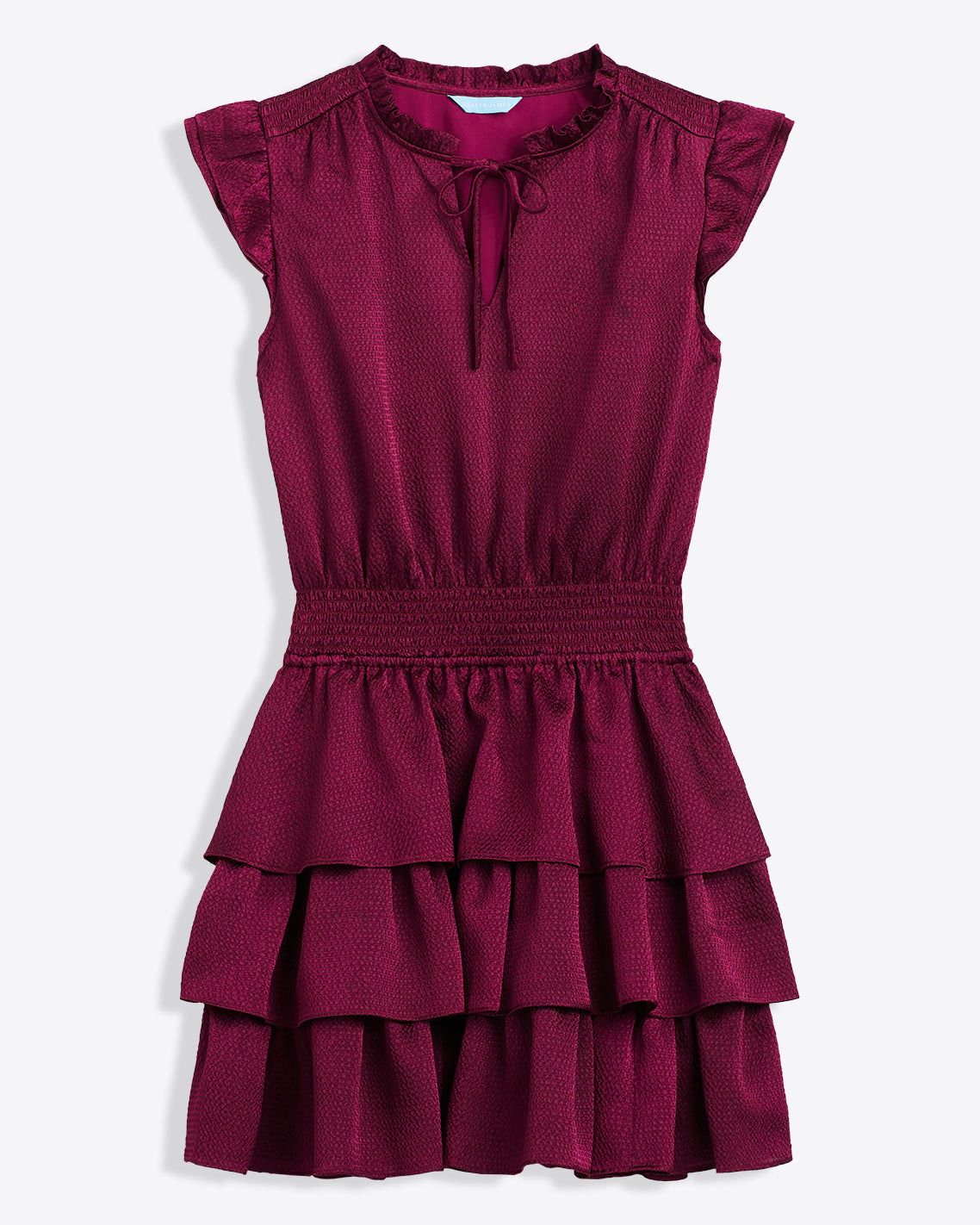 Alana Tiered Dress in Hammered Satin