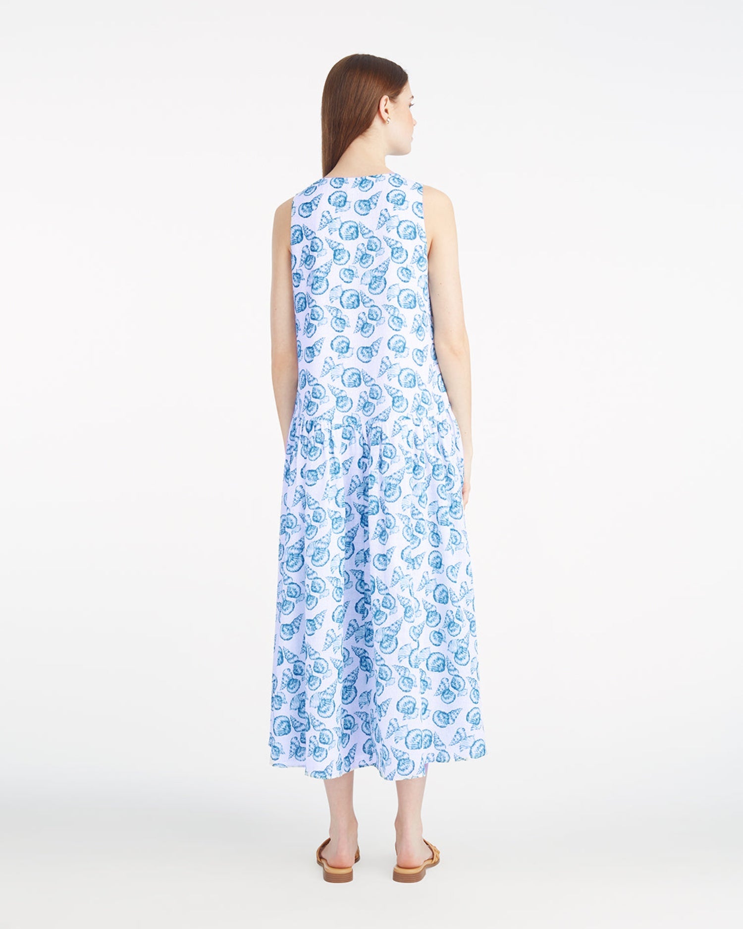 Skipper V-Neck Midi Dress in Seashells