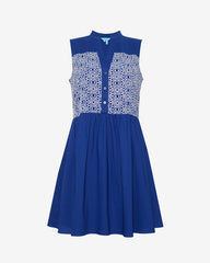 Sami Sleeveless Shirtdress in Daisy Lace