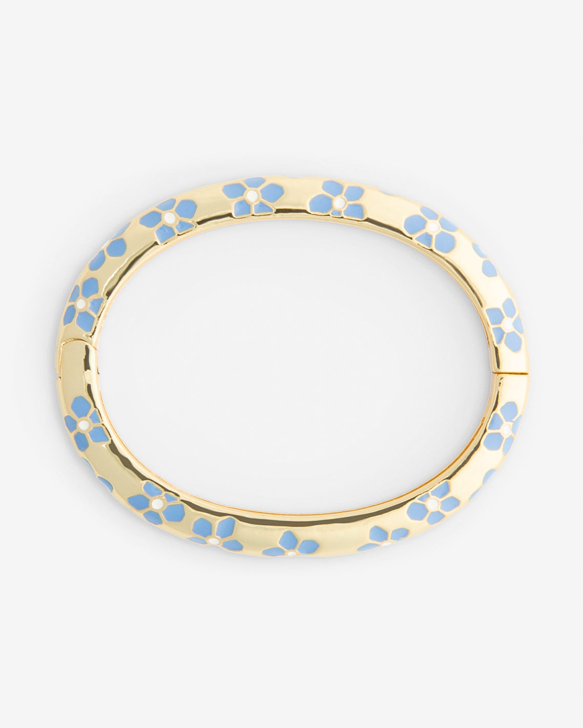 Enamel Hinged Oval Bangle