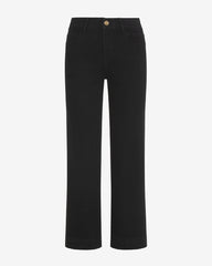 5-Pocket Wide Leg Crop in Black Denim