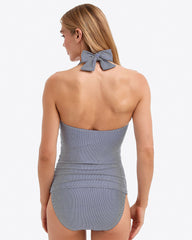 Seersucker Halter Bandeau Tankini