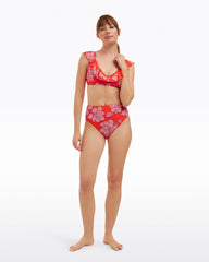 Red Magnolia Ruffle Bralette